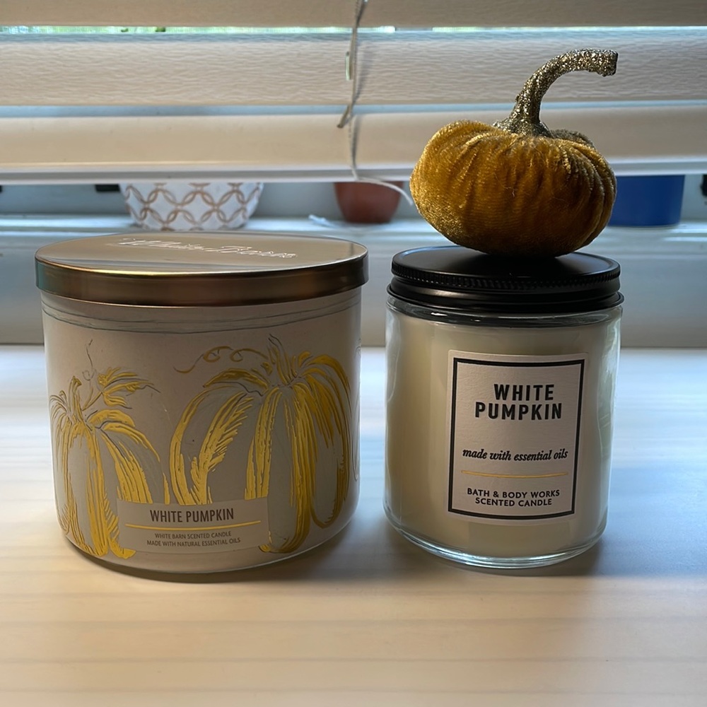 White pumpkin bath and body works candles